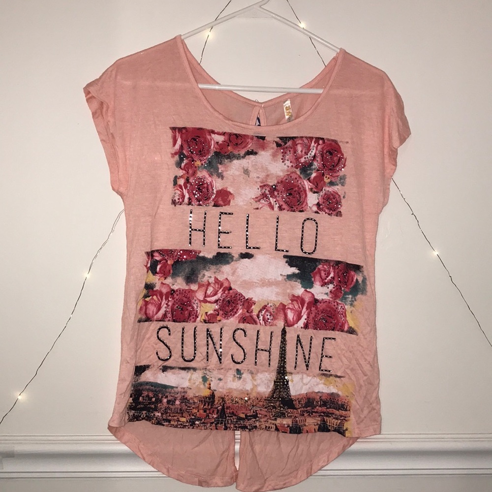 NEW WITH TAGS!! hello sunshine embellished tee